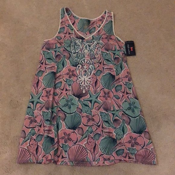 Simply Southern Dresses & Skirts - NWT Simply Southern Racer Tank Dress Shell Print Size Small